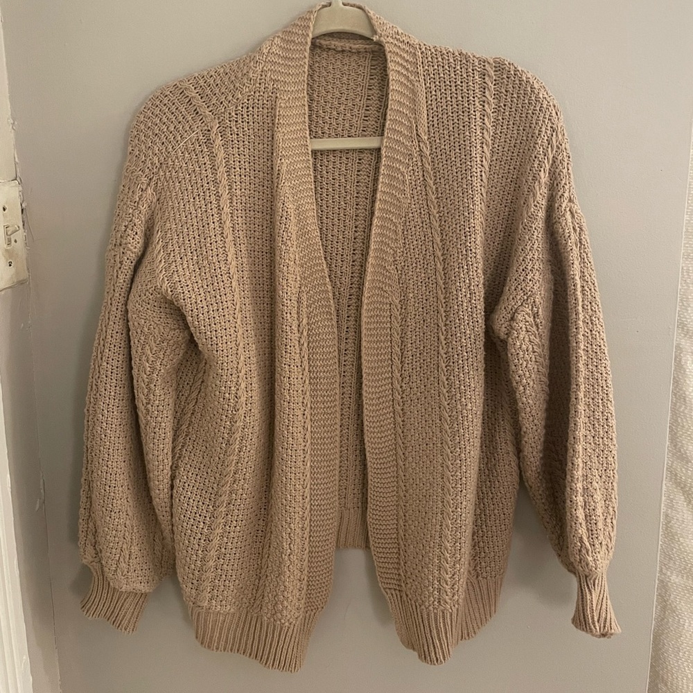 Tan Knit Cardigan